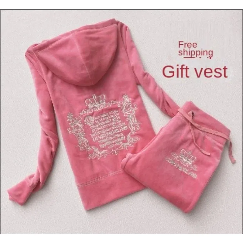Embroidery Uniforms - JC Tracksuit wanita beludru merek Velour