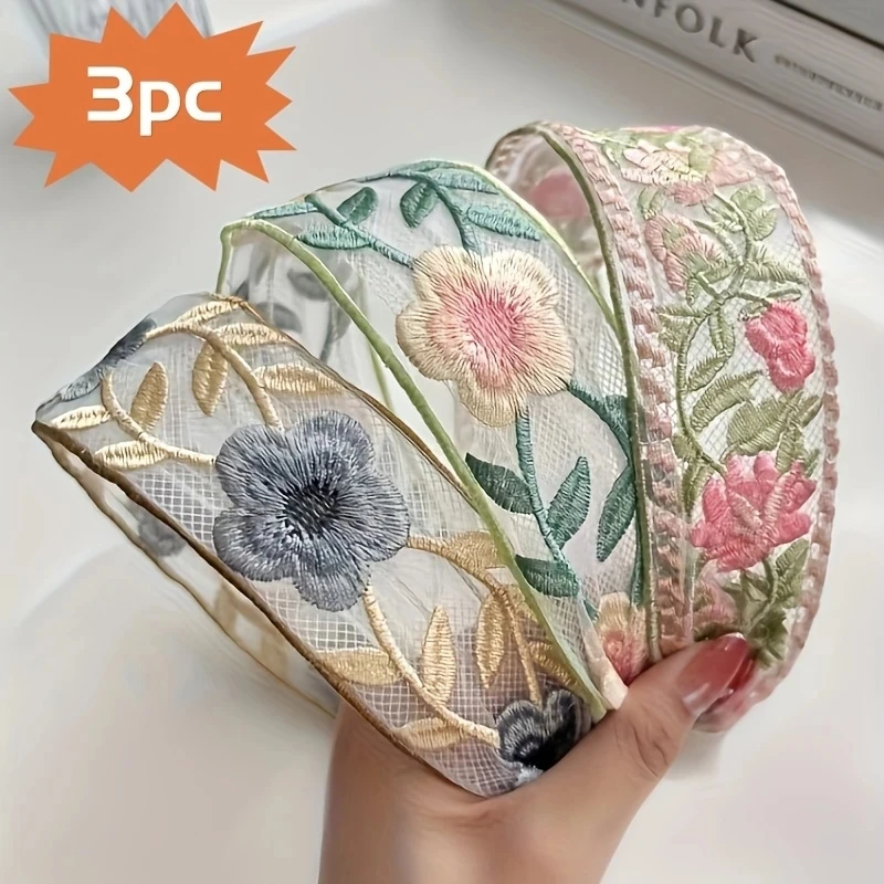 Embroidery Hooping - 1/3 Buah Ikat Rambut Bunga Bordir