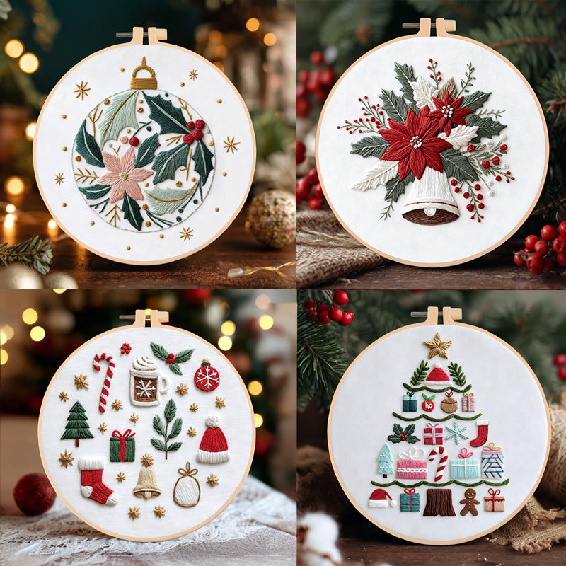 Kit Sulaman DIY Pohon Natal, K - Embroidery Hooping ulasan dan harga
