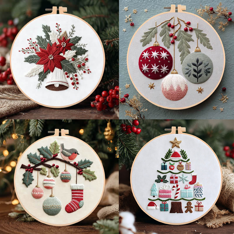 Kit Sulaman DIY Pohon Natal, K - Embroidery Hooping ulasan dan harga
