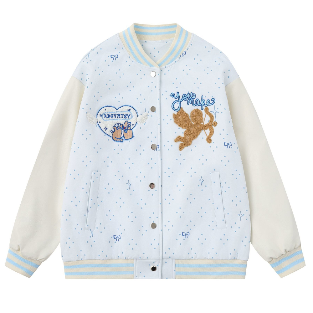Jaket Bomber Bordir Kartun Luc - Embroidery Knot ulasan dan harga