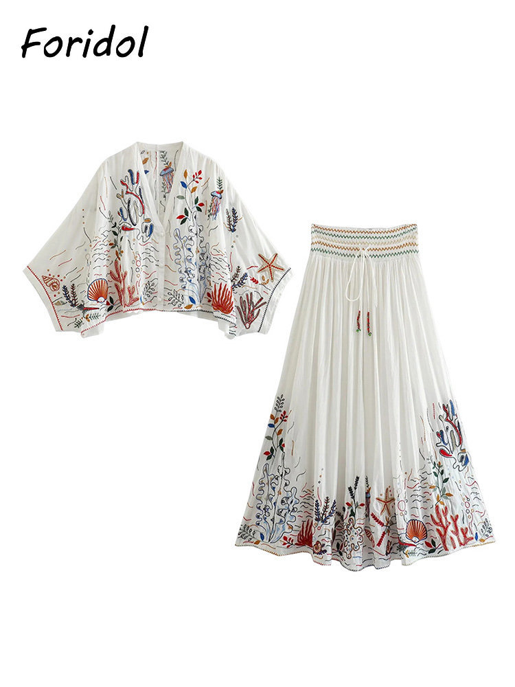 Foridol gaun rumbai putih katu - Embroidery Uniforms ulasan dan harga