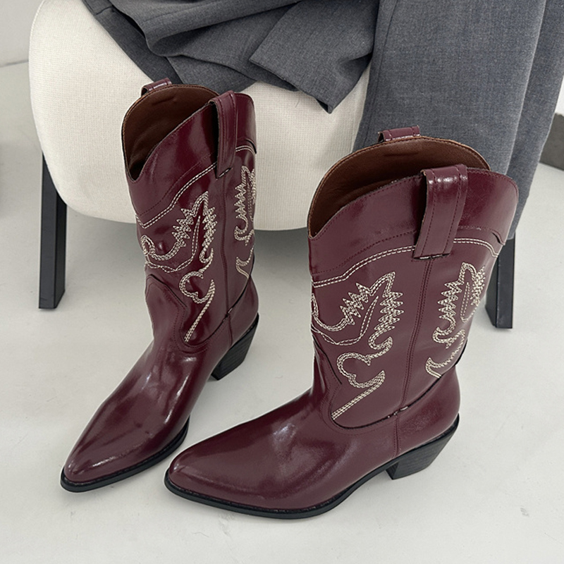 Liyke Sepatu Bot Barat Kulit M - Embroidery Ideas ulasan dan harga