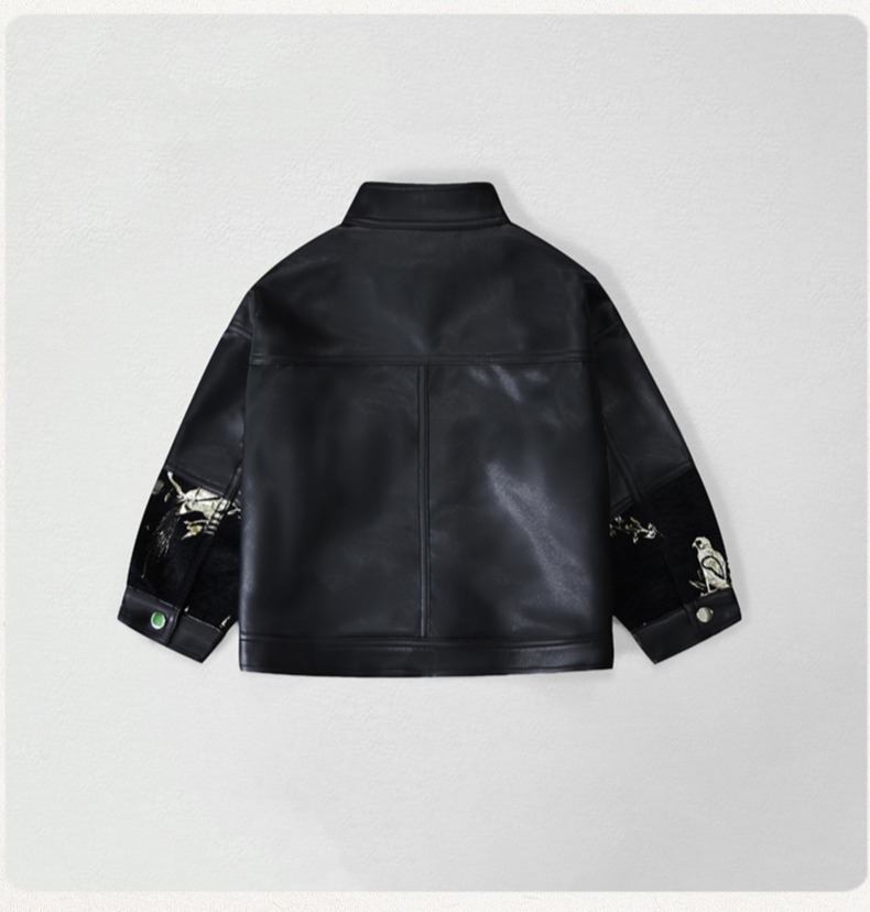 Jaket Kulit PU Bordir Sepeda M - Embroidery Uniforms ulasan dan harga