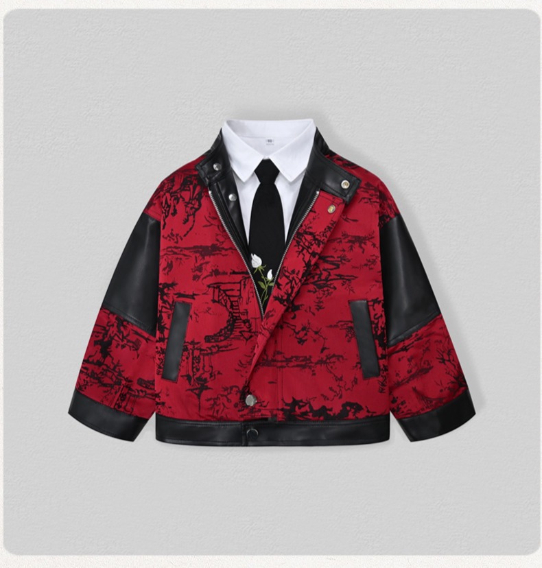 Jaket Kulit PU Bordir Sepeda M - Embroidery Uniforms ulasan dan harga
