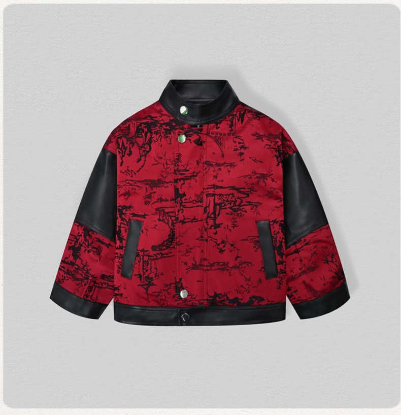 Jaket Kulit PU Bordir Sepeda M - Embroidery Uniforms ulasan dan harga