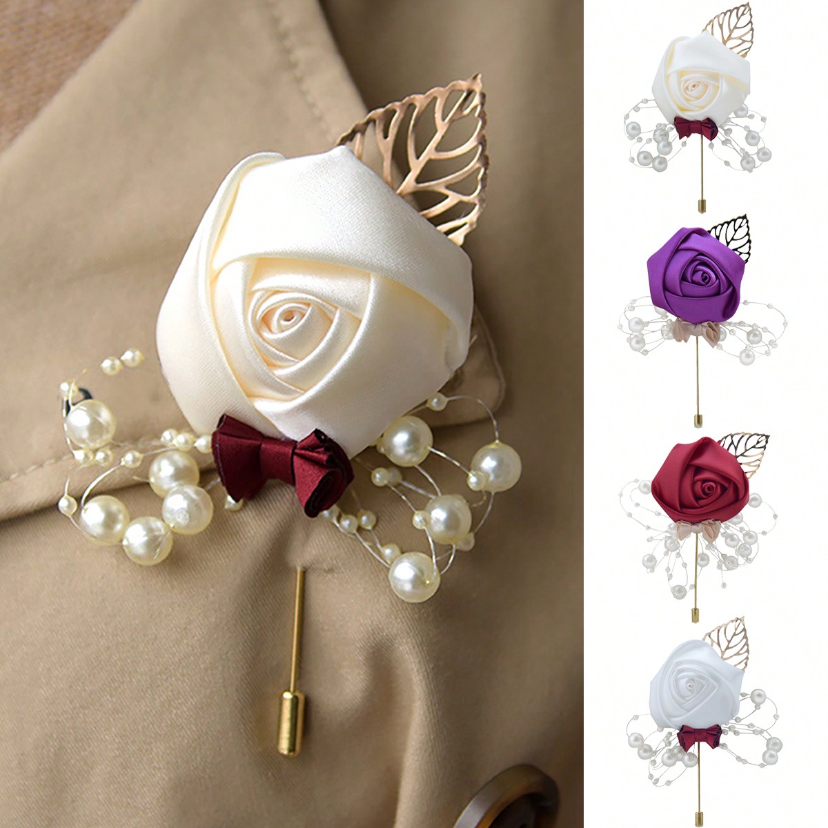 1 buah Boutonniere Mawar untuk - Embroidery Knot ulasan dan harga