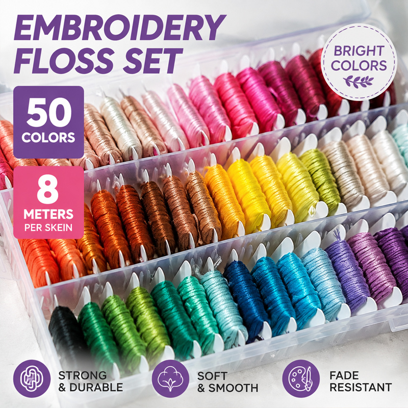 Kit Benang Bordir 100% Katun d - Embroidery Diy ulasan dan harga